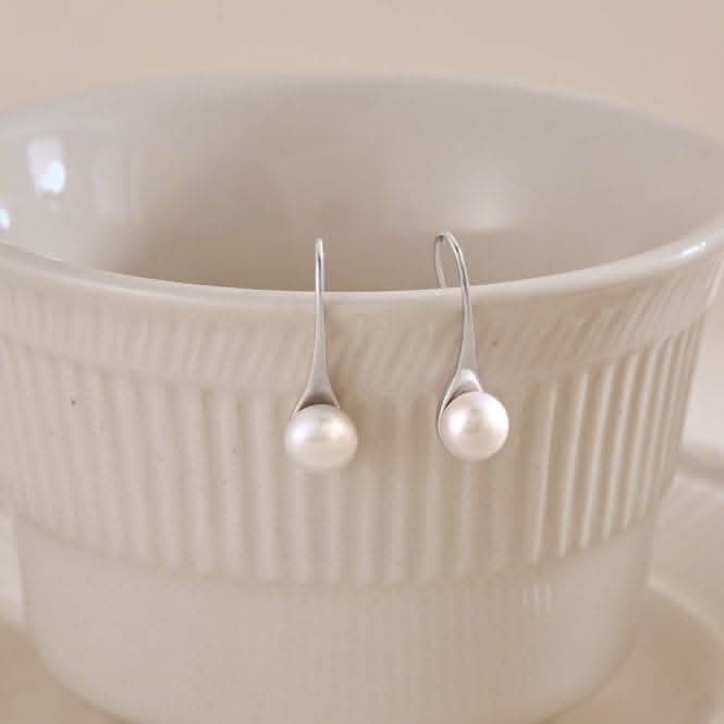Fresh Water Pearl Rigid Dropper Earrings ERLE019