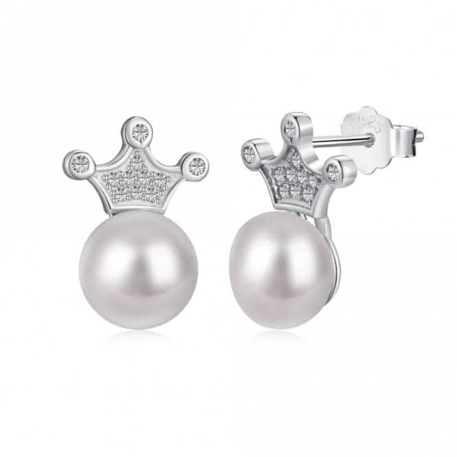 Fresh Water Pearl Sparkling Crown Earrings ERLE074
