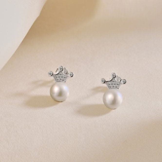 Fresh Water Pearl Sparkling Crown Earrings ERLE074