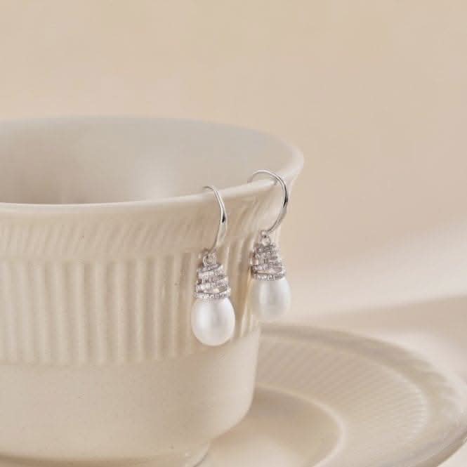 Fresh Water Pearl Twirl Dropper Earrings ERLE026