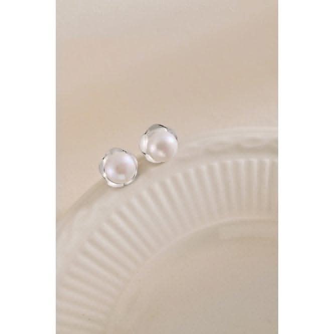 Fresh Water Pearl Wavy Edge Earrings ERLE034