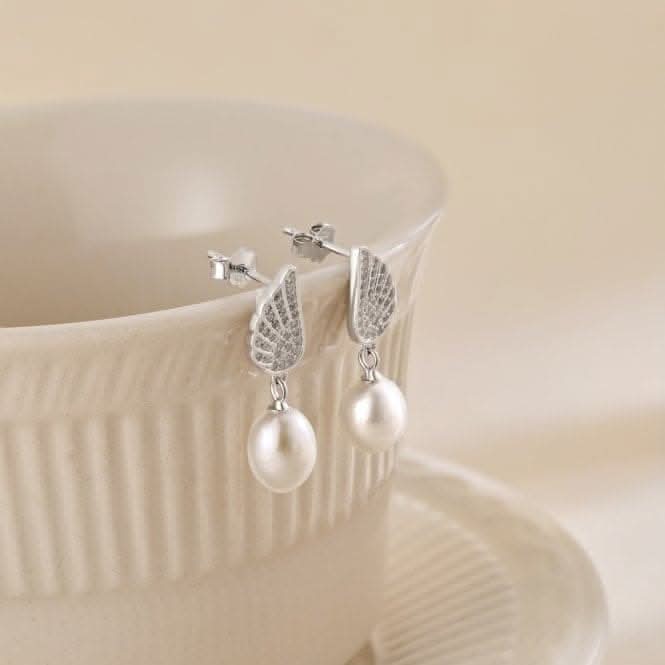 Fresh Water Pearl Wing Dropper Earrings ERLE024