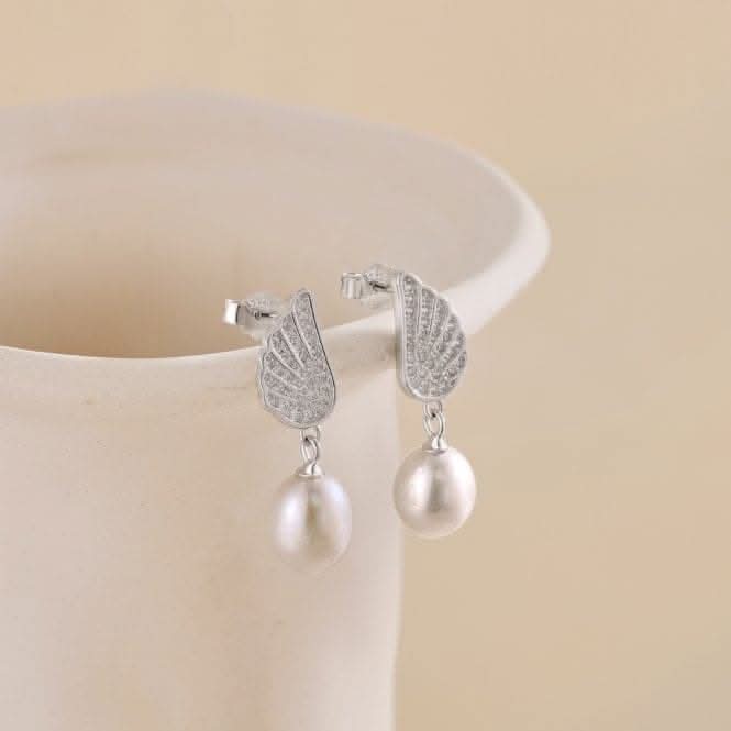 Fresh Water Pearl Wing Dropper Earrings ERLE024