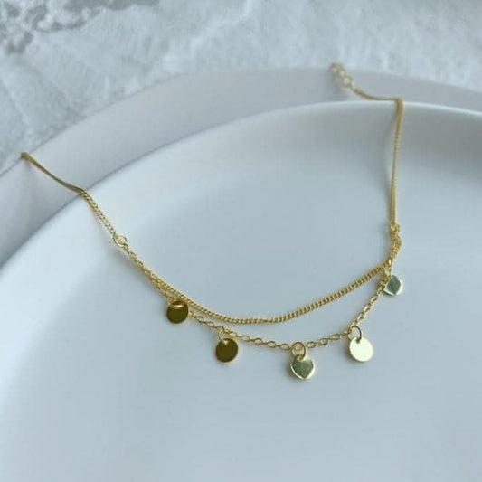 Gold Plated Disc Charm Bracelet ERLB021