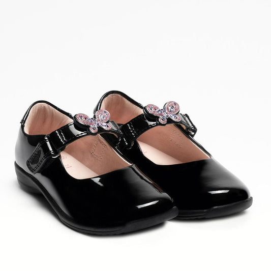 Lelli Kelly Girls F Melody Butterfly Interchangeable Straps Patent School ShoesQ