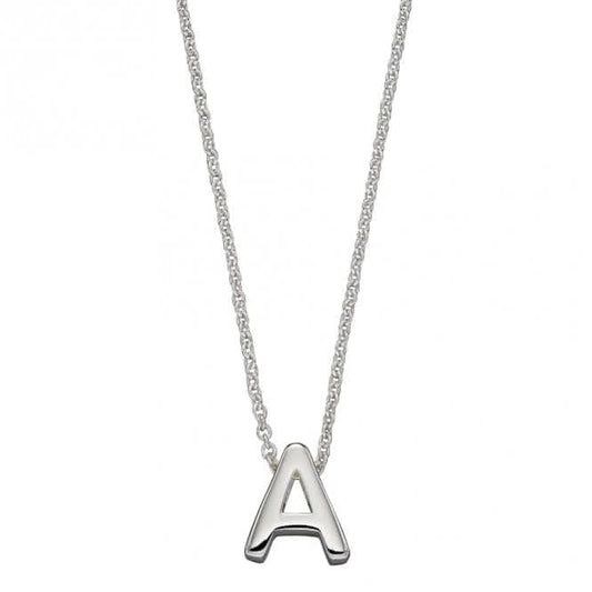 Initial A Plain Silver Initial Necklace N4428