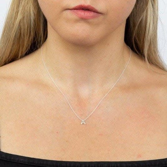 Initial A Plain Silver Initial Necklace N4428