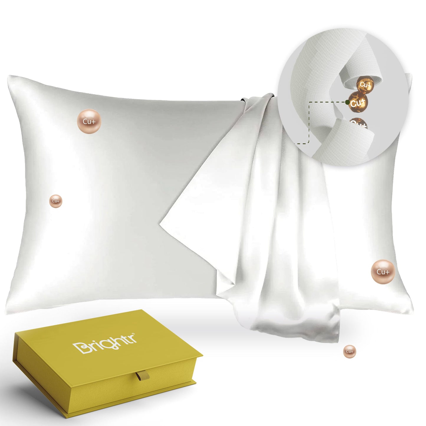 Brightr® Anti-Ageing Copper-Infused Eucalyptus Silk Pillowcase