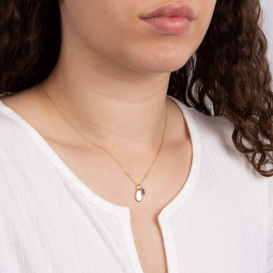 Gold Plated Birthstone September Lapis Lazuli Pendant P5187