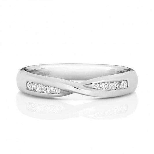 Wedding Band Platinum Crossover Band Ring  WP243/I