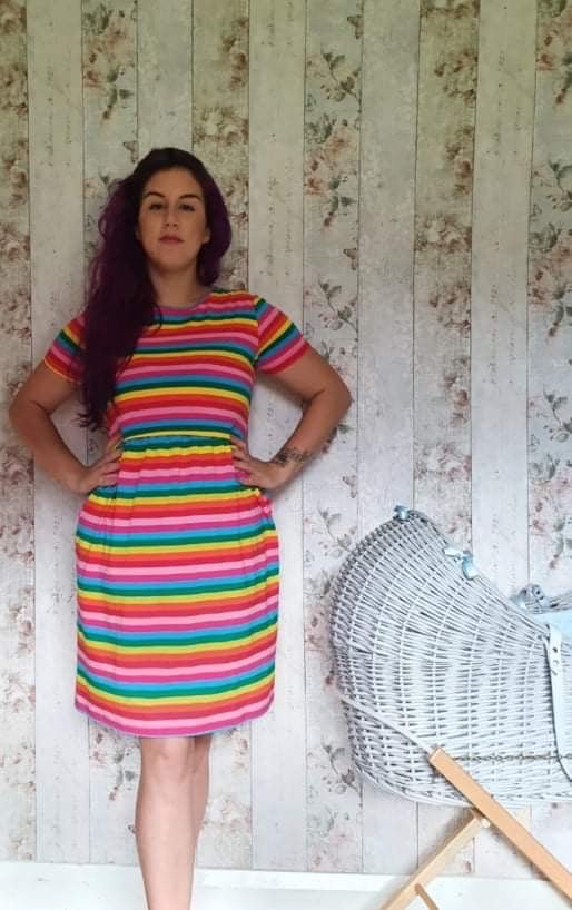 Rainbow Breastfeeding Skater Dress