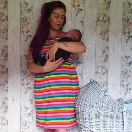 Rainbow Breastfeeding Skater Dress