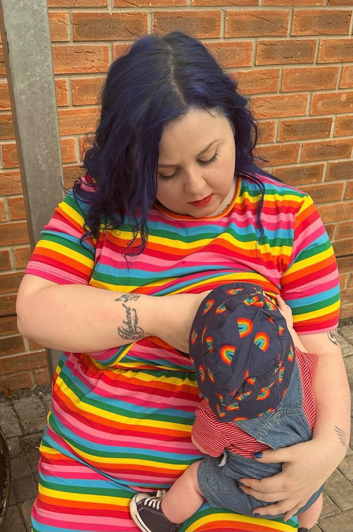 Rainbow Breastfeeding Skater Dress