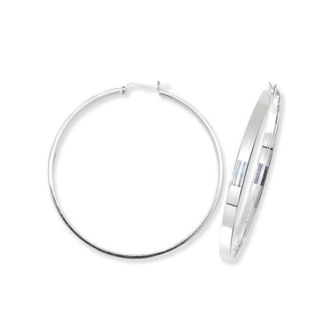 Acotis Silver Hoop Earrings Plain G5558