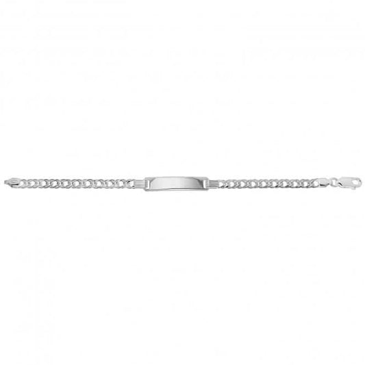 Acotis Silver Baby Double Curb ID Bracelet G2102