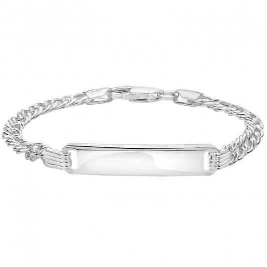 Acotis Silver Baby Double Curb ID Bracelet G2102