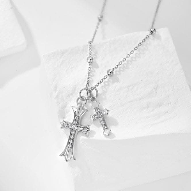 Silver Cross Necklace ERLN022