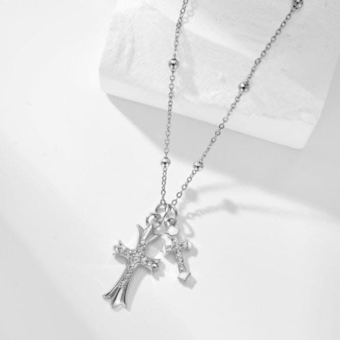 Silver Cross Necklace ERLN022