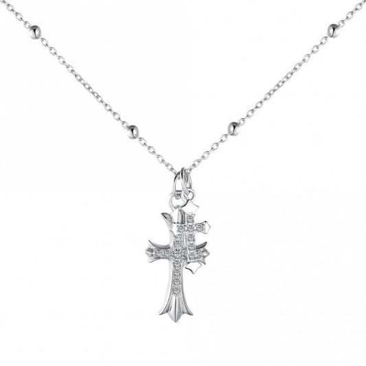 Silver Cross Necklace ERLN022