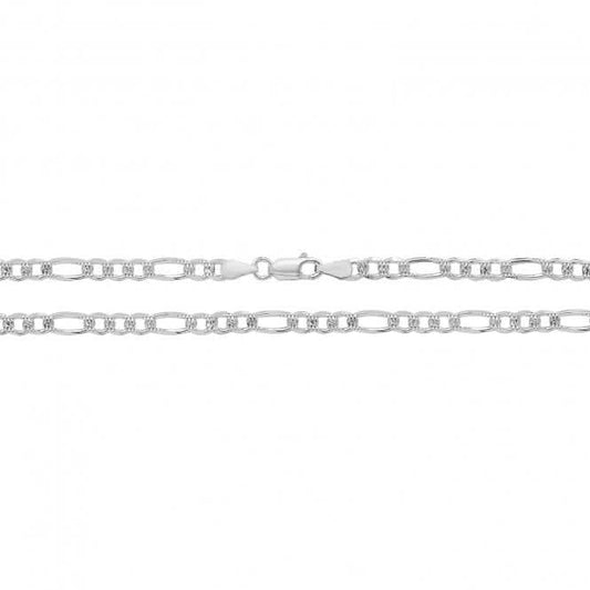 Acotis Silver Chain Figaro Pave G1096