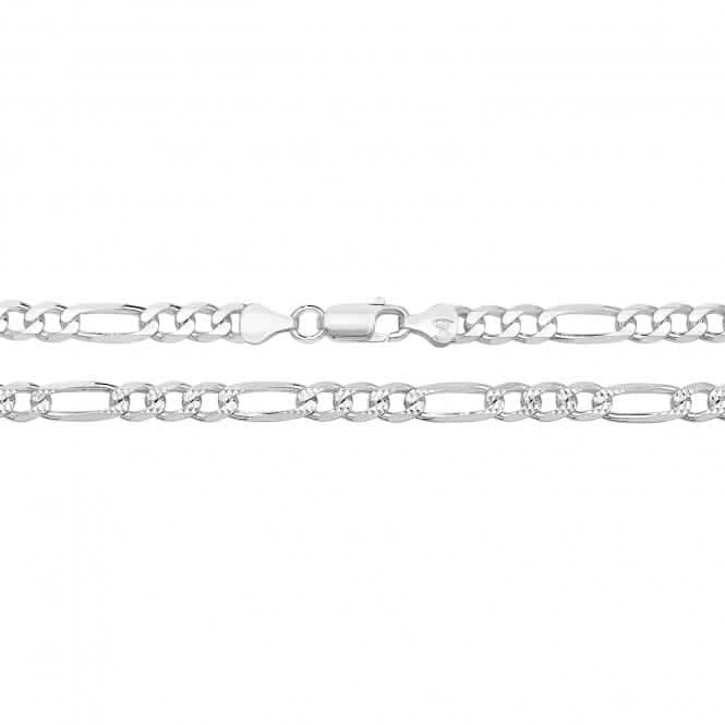 Acotis Silver Chain Figaro Pave G1098