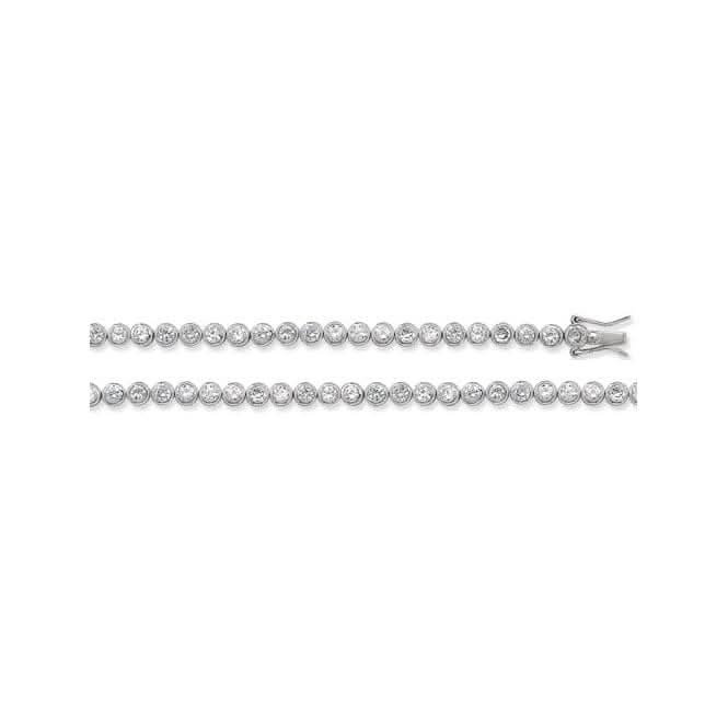 Acotis Silver Chain Figaro Pave G1099