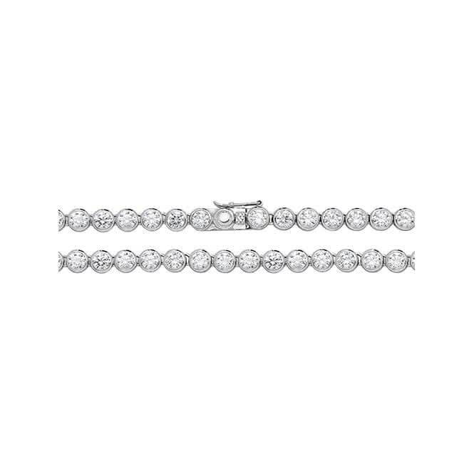Acotis Silver Chain Figaro Pave G1101