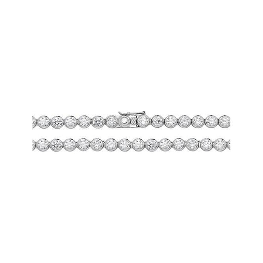 Acotis Silver Chain Figaro Pave G1101