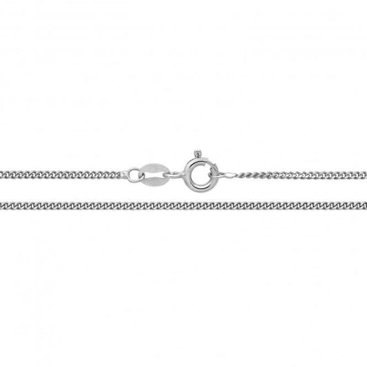 Acotis Silver Chain Fine Curb Rhodium Plated G1058rh