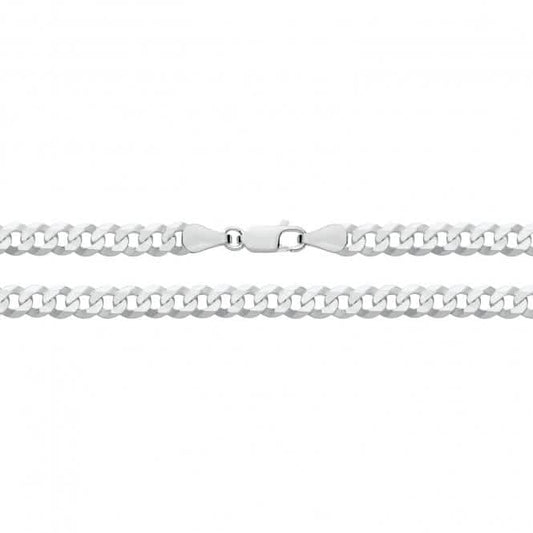 Acotis Silver Chain Flat Bevelled Curb G1350