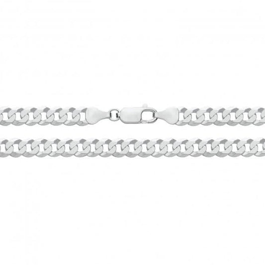 Acotis Silver Chain Flat Bevelled Curb G1351