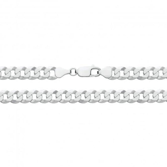 Acotis Silver Chain Flat Bevelled Curb G1352