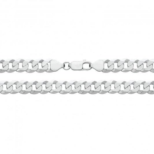 Acotis Silver Chain Flat Bevelled Curb G1353
