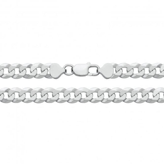 Acotis Silver Chain Flat Bevelled Curb G1354