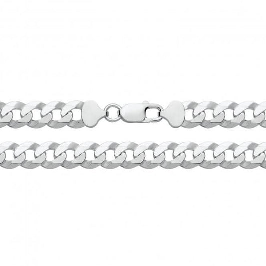 Acotis Silver Chain Flat Bevelled Curb G1355