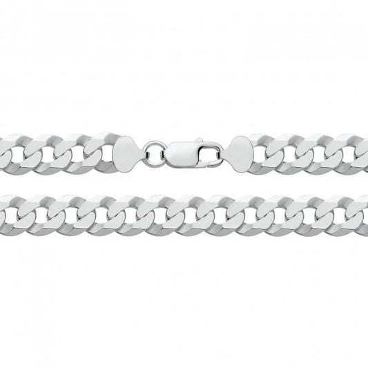 Acotis Silver Chain Flat Bevelled Curb G1356