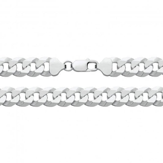 Acotis Silver Chain Flat Bevelled Curb G1357