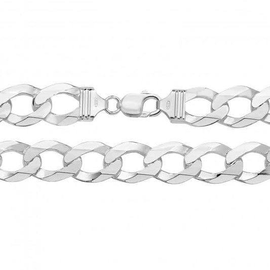 Acotis Silver Chain Flat Open Curb G1204