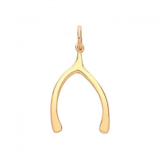 Acotis Silver Pendant Gold Plated Wish Bone G61055Y