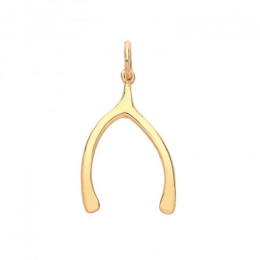 Acotis Silver Pendant Gold Plated Wish Bone G61055Y