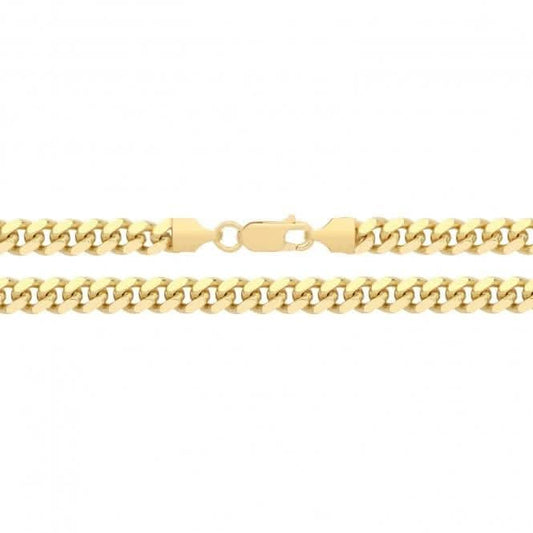 Acotis Silver Gold Plated Miami Bombe Curb G1408GP