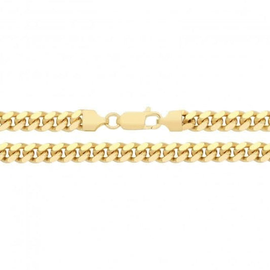 Acotis Silver Gold Plated Miami Bombe Curb G1409GP