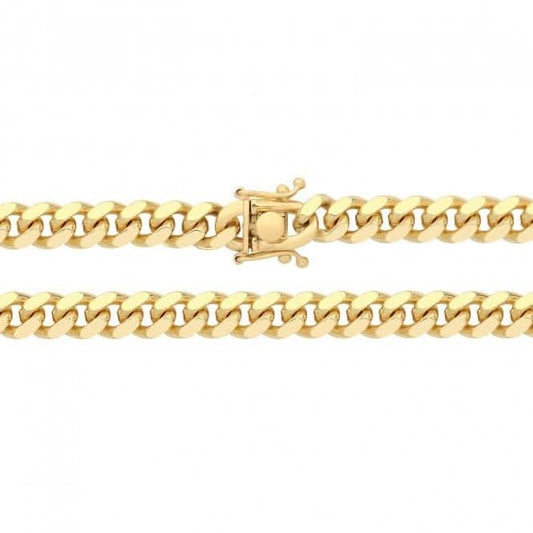 Acotis Silver Gold Plated Miami Bombe Curb G1410GP