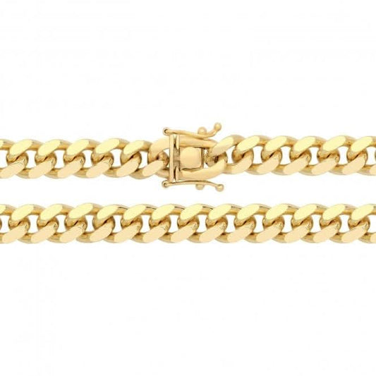 Acotis Silver Gold Plated Miami Bombe Curb G1411GP