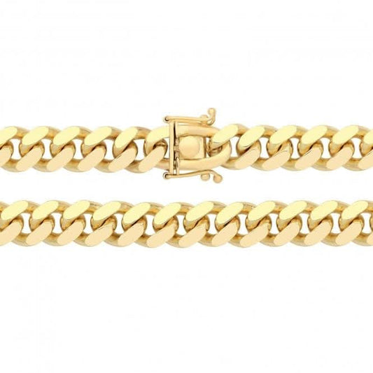 Acotis Silver Gold Plated Miami Bombe Curb G1412GP