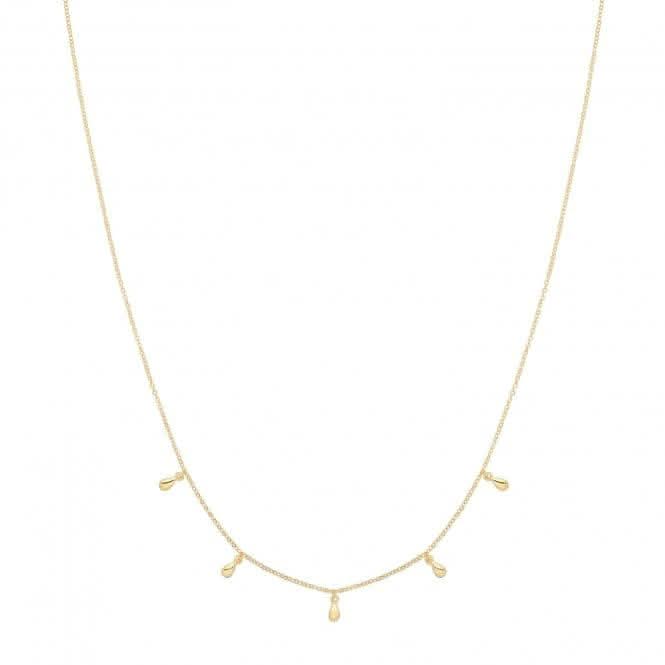 Acotis Silver Necklace Gold Plated Tear Drop G3394GP