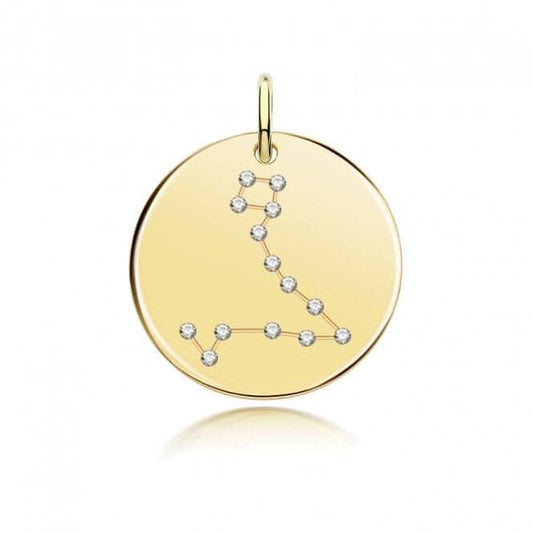 Acotis Silver Zodiac Constellation Pisces Gold Plated G61105GP