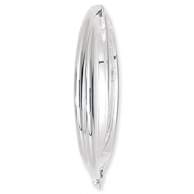 Acotis Silver Bangle Oval Plain Double D Shape Hinged G4127