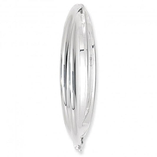 Acotis Silver Bangle Oval Plain Double D Shape Hinged G4127