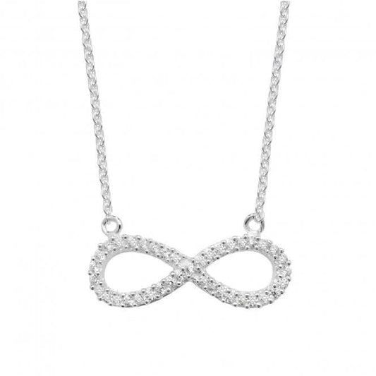 Acotis Silver Pendant On Chain Zirconia Infinity G3316